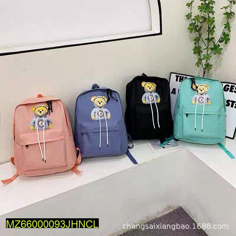 Cute Bear Print Nylon Backpack 18" Multi Color - Image 7