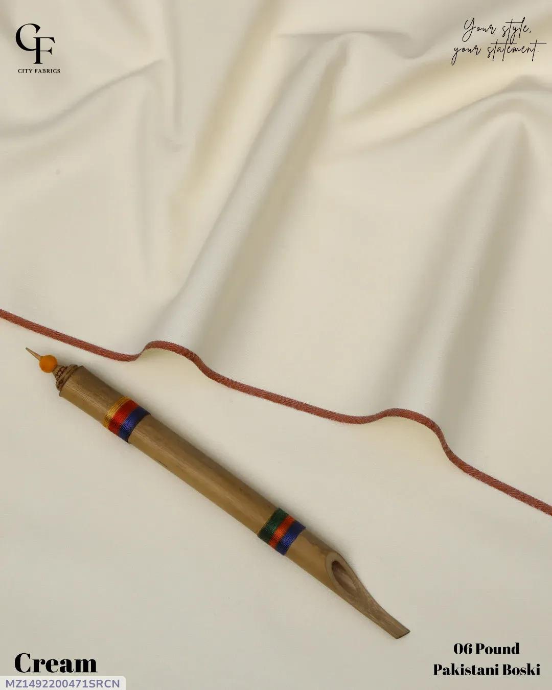 Cream Boski Fabric for Men Wedding Office Wear - Image 3