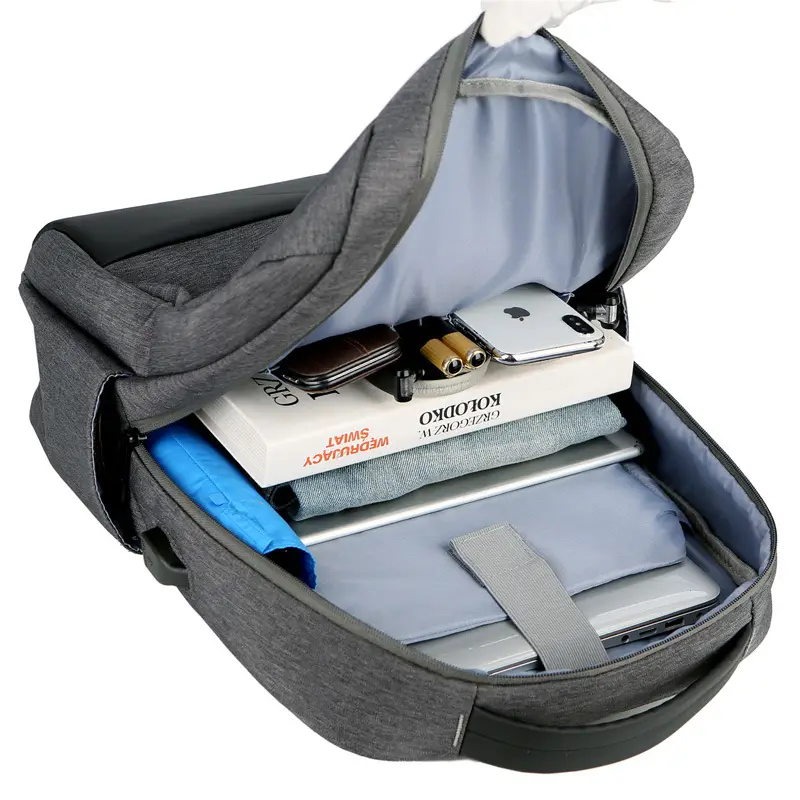 Men Business Laptop Backpack Gray Blue 15.6inch - Image 4