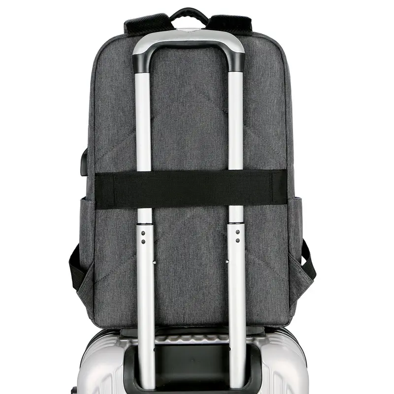 Men Business Laptop Backpack Gray Blue 15.6inch - Image 5