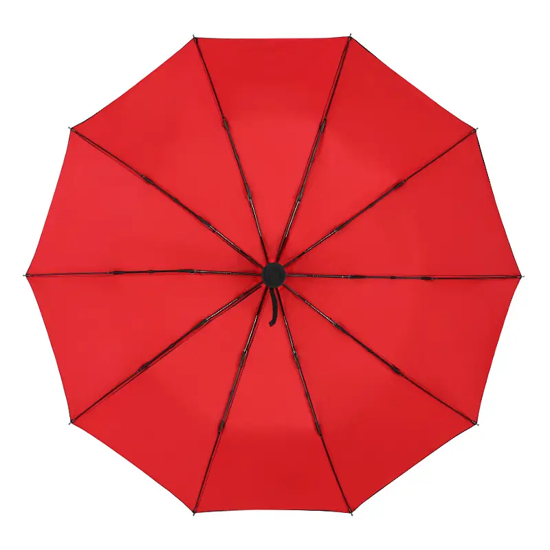 Automatic Folding Business Umbrella Large Black Red Double Layer - Image 5