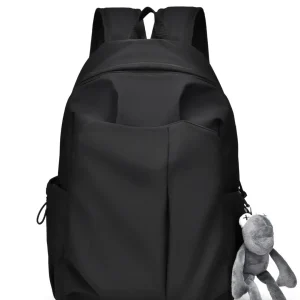 Black Casual Backpack for Students with Large Capacity