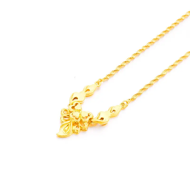 Gold Flower Necklace for Women Wedding Collarbone Chain - Image 5