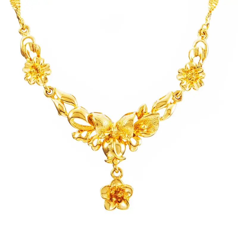 Gold Flower Necklace for Women Wedding Collarbone Chain - Image 6