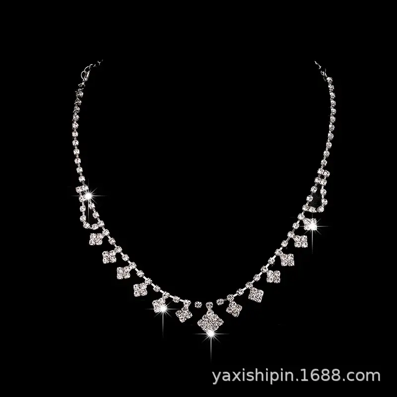 Diamond Claw Necklace & Earrings Set for Weddings Parties - Image 3