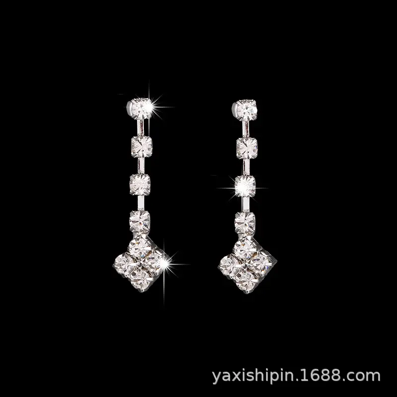 Diamond Claw Necklace & Earrings Set for Weddings Parties - Image 4