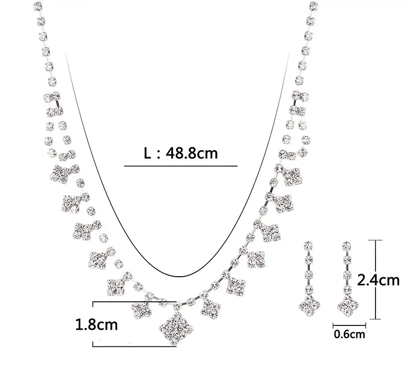 Diamond Claw Necklace & Earrings Set for Weddings Parties - Image 6