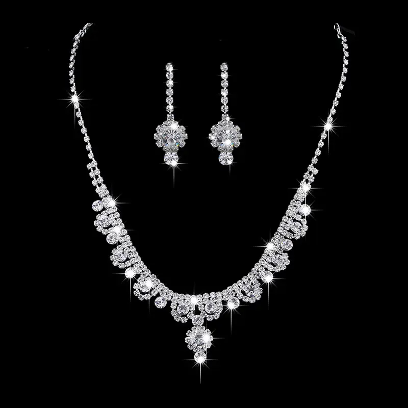 Branded Bridal Jewelry Set with Necklace Earrings Bracelet - Image 7