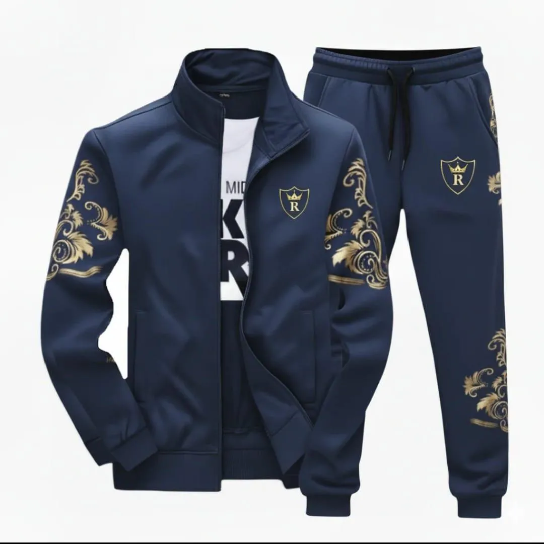 Navy Gold Fleece Track Suit for Men Winter Slim Fit