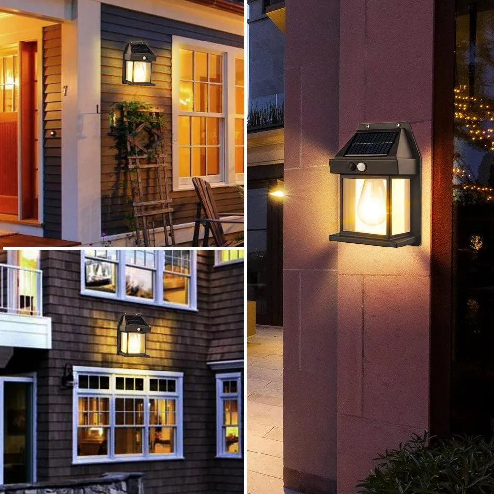 Solar Sensor Wall Lamp Black ABS Outdoor - Image 3