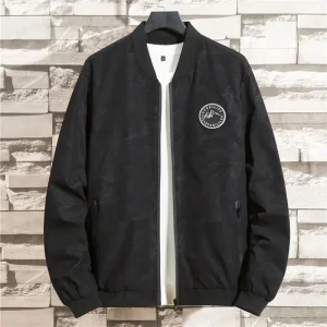 Fat Men's Spring and Autumn Plus Fat Plus Size Loose All-match Windproof Casual Jacket Fashion Trend Baseball Collar Jacket