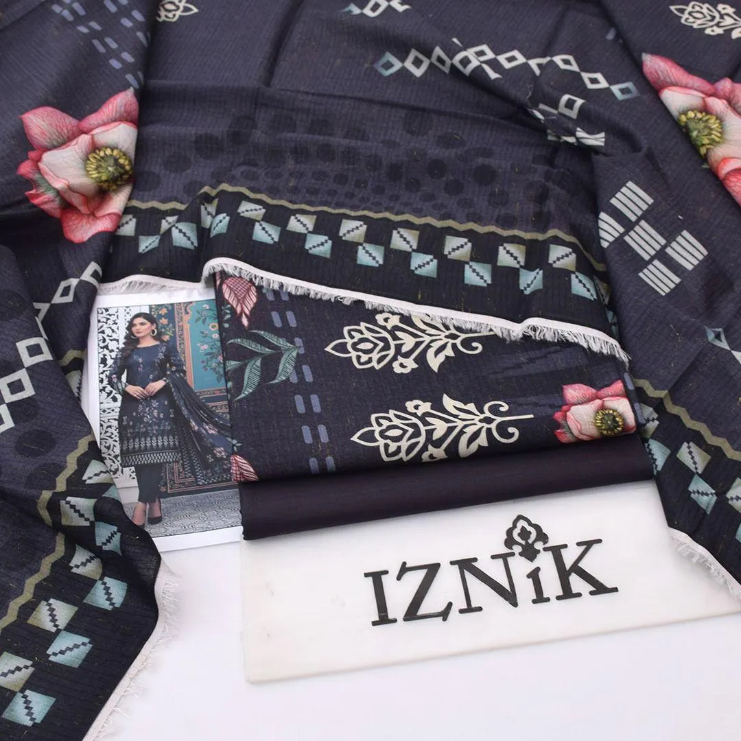 3 Piece Printed Lawn Suit Grey Eid Wear - Image 2