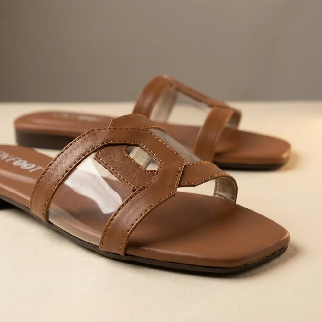 Stylish Transparent Flat - 067- Mustard - Image 3