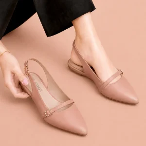 Elegant Slingback Pointed Toe Flats – 075 – Pink