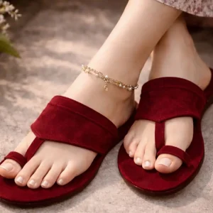 Women's Velvet Formal Kolhapuri Chappal