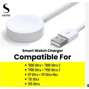 USB Smartwatch Charger Cable | Magnetic Charging Dock Compatible with T800 Ultra 2, T900 Ultra 2, S9 Ultra Max & T10 Ultra