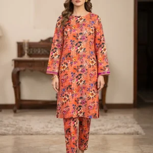 2 Pcs Women's Unstitched Digital Print Suit