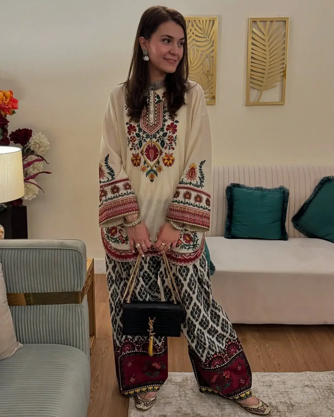 Stylish Women's Printed Shirt and Trouser Set - 2 Pcs - Image 7