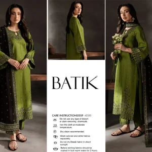 3 Pcs Women's Unstitched Embroidered Suit(HB)