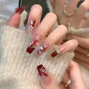 New Nail Art Wear Armor Rose Nail Patch A66
